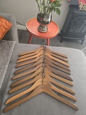 NEXT 10 Wooden coat clothes hangers Non slip in Walnut