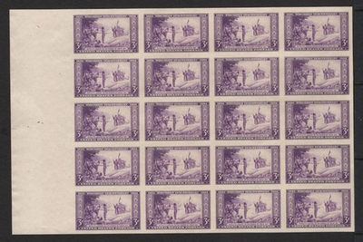 #ad U.S. 755 Wisconsin Issue Farley Special Printing Block of 20 Mint ngai $6.00