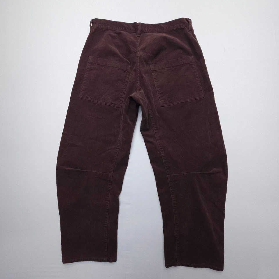 Nili Lotan Shon Pants Womens 8 Merlot Corduroy High Rise Baggy Wide Bow EUC - Image 2 of 4