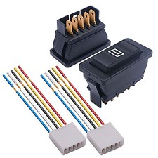 2Pcs 5 Pin Car Window Switch 12V 20A Control Power Window Lift With wire