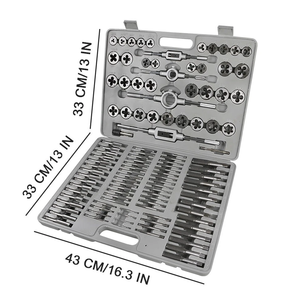 Juego de Tap & Die 110 piezas MÉTRICO con estuche tornillo extractor persecución Foto 2 de 4