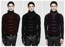 PUNK RAVE Men Waistcoat Velvet Gothic Steampunk vest Top Victoria Aristocrat