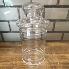 Clear Glass Cylinder Candy Jar with Lid, 7 in, Kitchen Storage Container