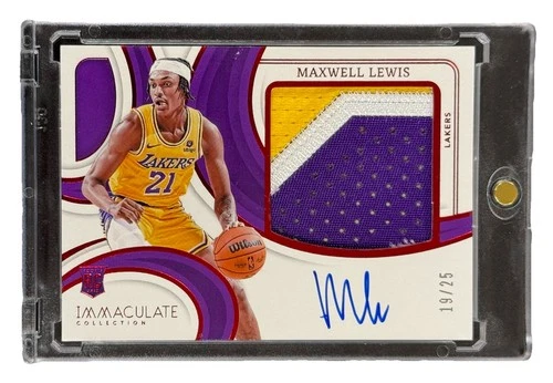 Maxwell Lewis 2023-24 Panini Immaculate Premium Rookie Patch Auto RPA Red /25