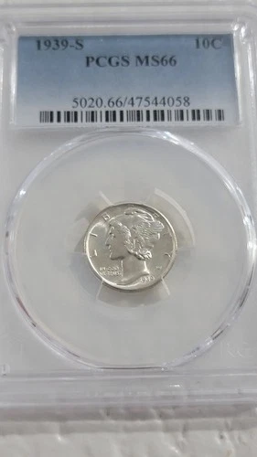 1939-S 10C Mercury Dime PCGS MS66
