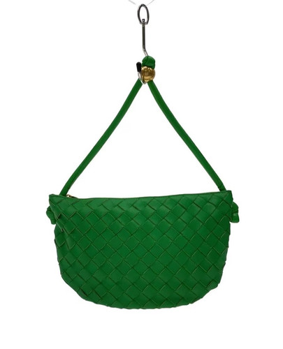 Bottega Veneta Intrecciato SMALL TURN POUCH  Top Handle Bag Leather Green