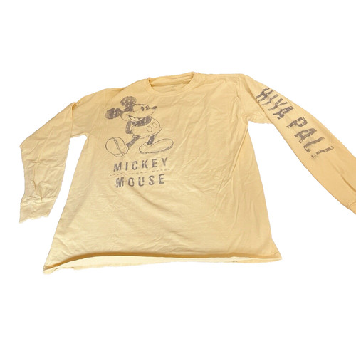 Disney Mickey Mouse T Shirt Adult Medium Yellow Graphic Mickey Mouse Hiya Pal