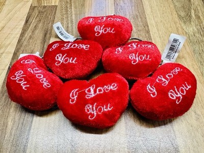 Herz Schlüsselanhänger ca 5,5 cm aus Plüsch I Love You - klein, flauschig Rot