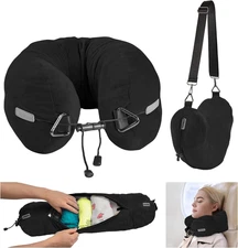 Travel Pillow for Extra Luggage:Stuffable Neck Pillow with Adjustable Neck Size|