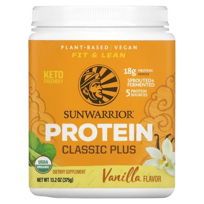 2 X Sunwarrior, Protein Classic Plus, Plant Based, Vanilla, 13.2 oz -Worldwide