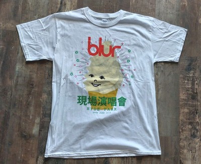 Blur 20th June 2015 Hyde Park L Official Licensed Shirt Gildan Ring Spun White