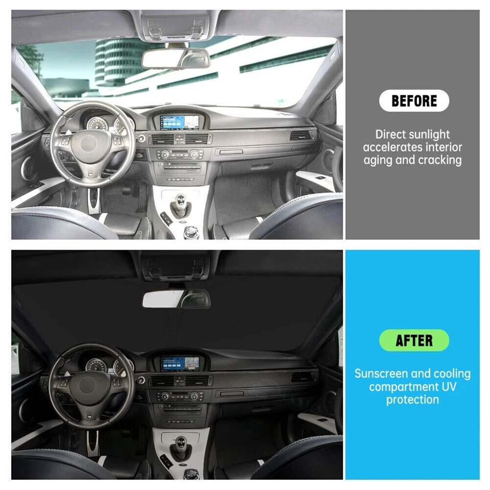 Bloque de cubierta de parabrisas de ventana de automóvil parasol película de protección UV para BMW Foto 3 de 4