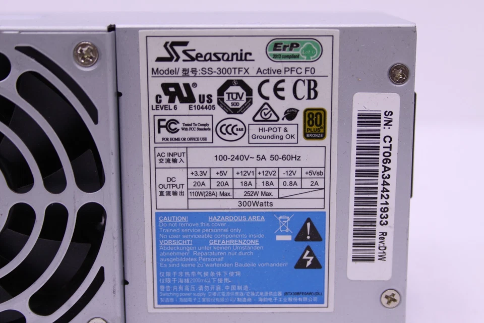 Seasonic SS-300TFX 300W Active PFC TFX12V v2.31 80 PLUS Bronze Power Supply - Image 2 of 4