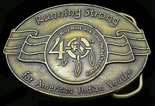 Running Strong for American Indian Youth Billy Mills Vintage Belt Buckle