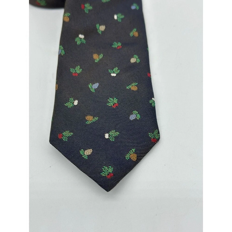 Corbata de seda Vineyard Vines para hombre marrón oscuro invierno verde floral NUEVA Foto 2 de 4