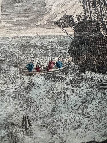Oran (Algérie) gravure XVIIIéme Départ de plusieurs vaisseaux du Port. - Imagen 8 de 9