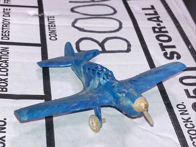 1950's Idea Toys USA Wildcat Ideal Novelty Airplane Plastic Plane Marble Blue