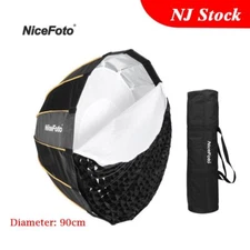 US NiceFoto Quick Set-up 90cm Bowens Studio Flash Parabolic Deep Grid Softbox