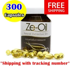 Ze-Oil Natural Extraction 4 Oil Cold Pressed Coconut Rice Bran Garlic 300 Caps