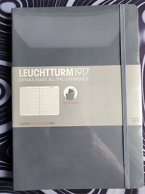 Leuchtturm1917 Softcover Notebook - Medium (B5) - Anthracite - Ruled- New