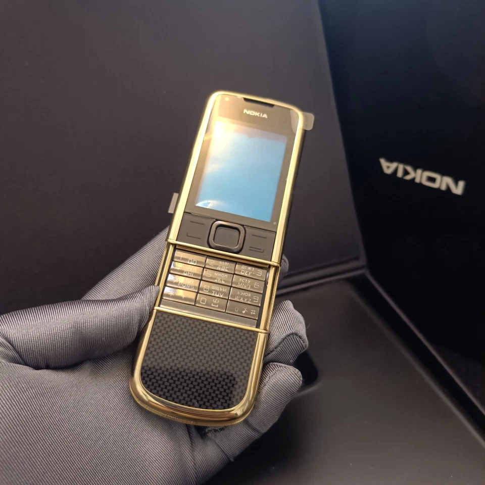 RARO NUEVO Nokia 8800 Oro Arte Carbono 8800e Repuestos Carcasa Cubiertas Estuche Foto 2 de 4