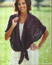 EASY TIE WRAP SHAWL WOMEN'S CROCHET PATTERN INSTRUCTIONS