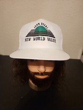 Vintage John Deere Mesh Trucker Hat Snapback New World Value Rare Made In USA