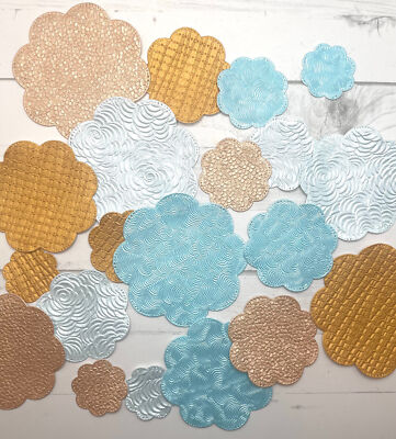 Die Cuts Flowers Dotted Edge 20 Pieces Textured Tonic Studios Cotton Paper Speci