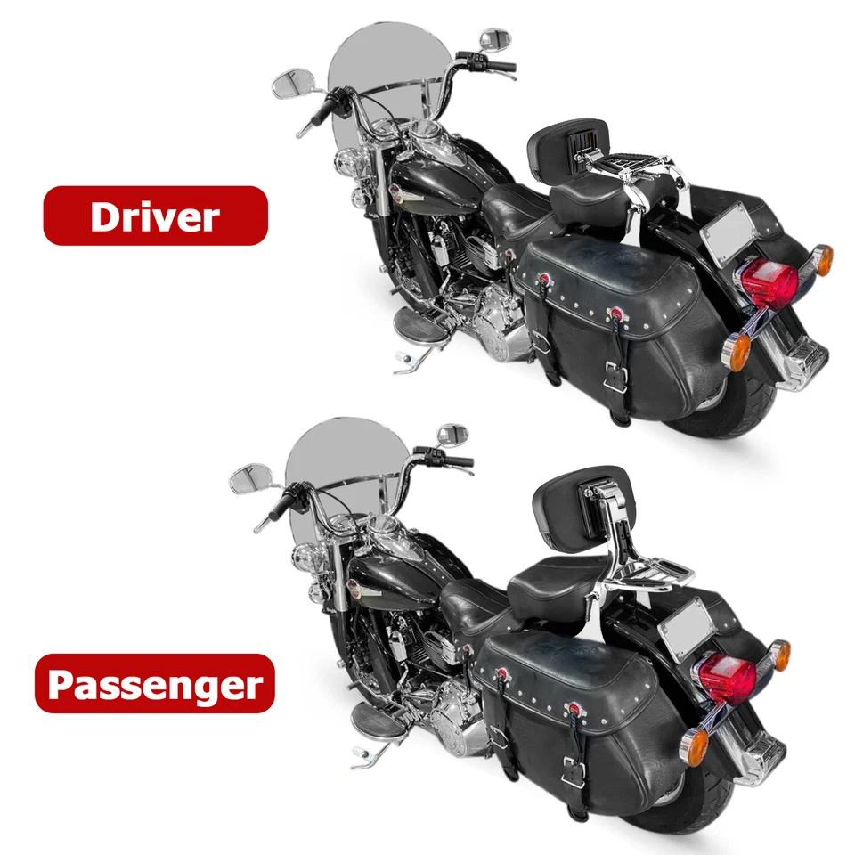 Многоцелевая хромированная спинка пассажира водителя для Harley Heritage Softail 00-17 - Изображение 3 из 4