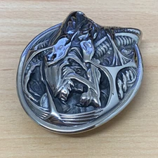 Stainless Steel AVP Alien Buckle Mens Handmade Biker Punk Belt Buckle 10B10D BZ