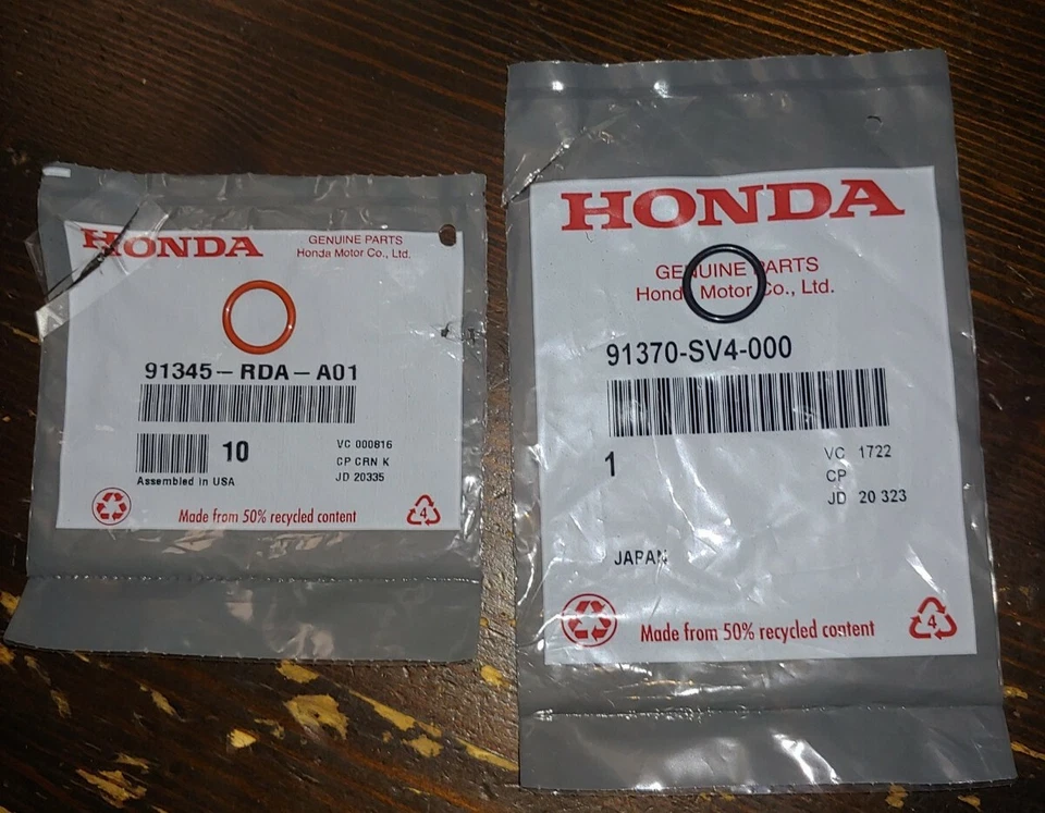 OEM HONDA ACURA BOMBA DE DIRECCIÓN ASISTIDA ENTRADA Y SALIDA JUNTAS TÓRICAS NUEVO KIT DE 2 PIEZAS Foto 2 de 4
