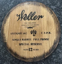 Buffalo Trace Distillery ( Weller 12 Yr)KY Bourbon Barrel Whiskey Head / Top 21”