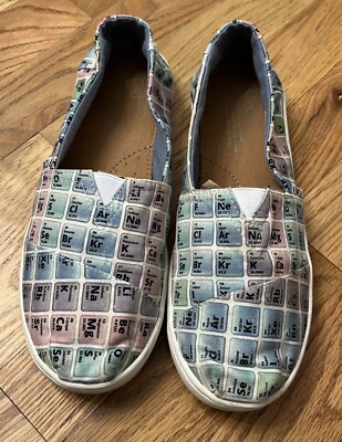 TOMS Periodic Table Chemistry Science Slip-On Shoes Size