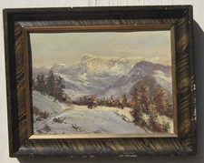 VIKTOR GUTMANN Original MOUNTAIN OIL PAINTING Austrian Alps HOHE VEITSCH 12 x 9