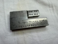 Vintage NoGo .50 Cal Primer Cup Gauge Measurement Tool .206 .210
