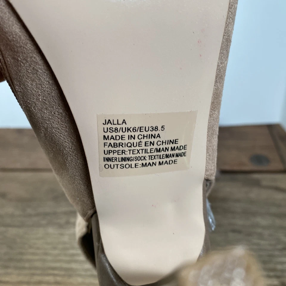 SANDALIAS DE VESTIR SHOEDAZZLE Jalla Sling Tacón Trasero TALLA 8 Taupe Foto 4 de 4