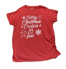 Crazy Dog Maternity "Eating Christmas Cookies for Two" Ruched Top - Size Large