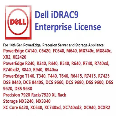 Für Dell iDRAC9 Enterprise Lizenz 14G PowerEdge R7415/R940xa/C4140/C6400/ C6420
