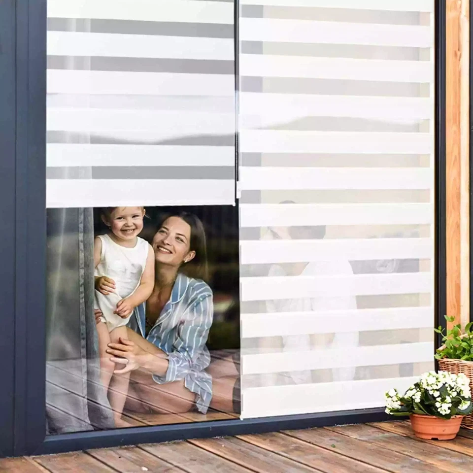 Doppelrollo Duo Rollo Klemmfix ohne Bohren Fensterrollo Zebrarollo Duorollo Weiß - Bild 2 von 4