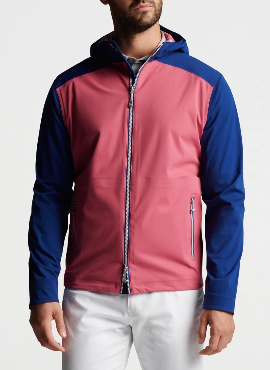 NEW MENS PETER MILLAR L/S HYPERLIGHT LINK 3 LAYER FULL ZIP HOODED JACKET, MEDIUM
