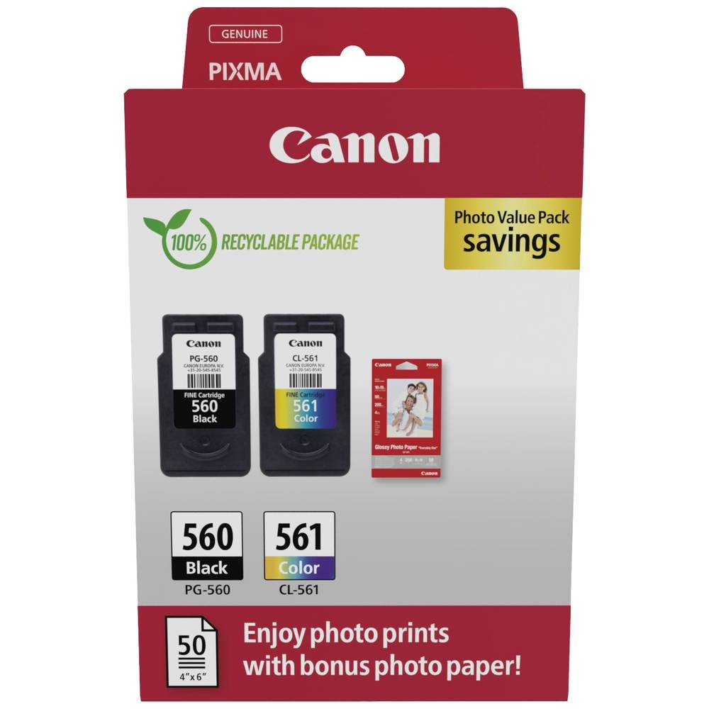 Canon Druckerpatrone PG-560CL-561 Photo Value Pack PVP Оригинальный комплект из 2 предметов 8890₽