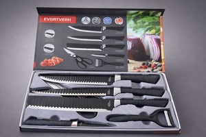 6PCS Ensemble de couteaux de cuisine ER-0238A – Nouveau dans la boîte - Avec ciseaux & Peeler en céramique