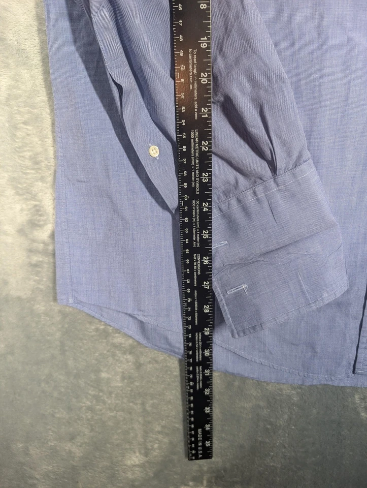 Camisa De Colección Brooks Brothers Para Hombres 16 Azul Fabricantes Vestido Manga Larga Hecha en EE. UU. 90s Foto 2 de 4