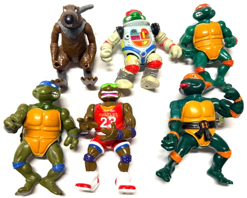 TMNT – 6 Action Figure Lot #11 – Vintage 1980s Loose – Playmates Toys