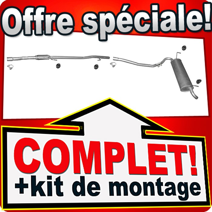 Ligne d'échappement Fiat Panda II 169 1.2 4x4 en acier premium renforcé