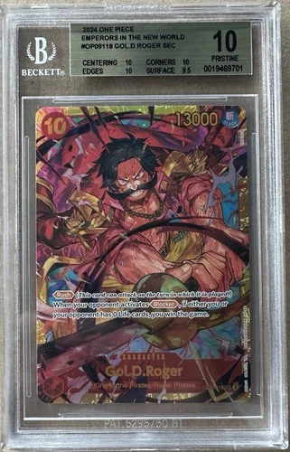 Bandai One Piece CCG Gol.D.Roger OP09-118 Secret Rare Foil Beckett 10
