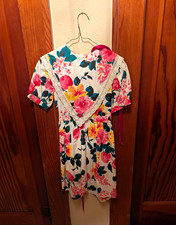 L.A. Touch Girls Size 8 Fit Flare Floral Lace Bow Short Sleeve Dress