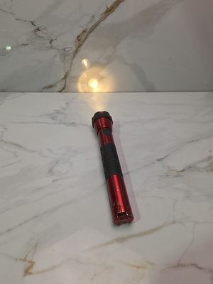 #ad Snap On Tools 13 Inch Flashlight 3 D Cell Red Aluminum Hand Light Tested Working $24.99