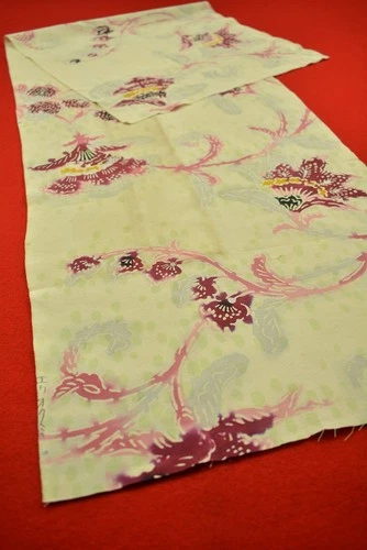 Vintage Japanese Silk Kimono Fabric Textile Remnant Craft Material 43.3"/DK60/80