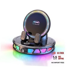 Magnetic Wireless Car Charger Mount with RGB Ambient Light, Auto-Clamping